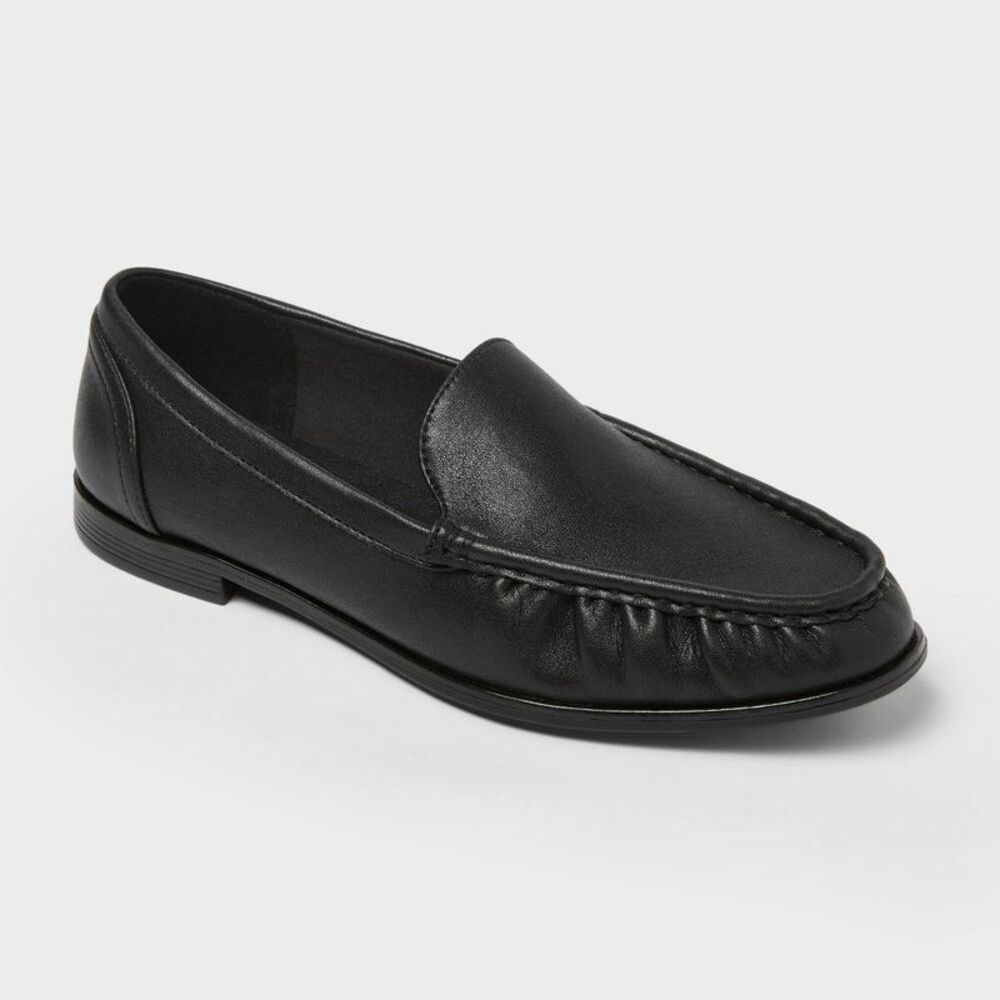 Women’s James Rouched Loafers with Memory Foam Insole – A New day Black 9
